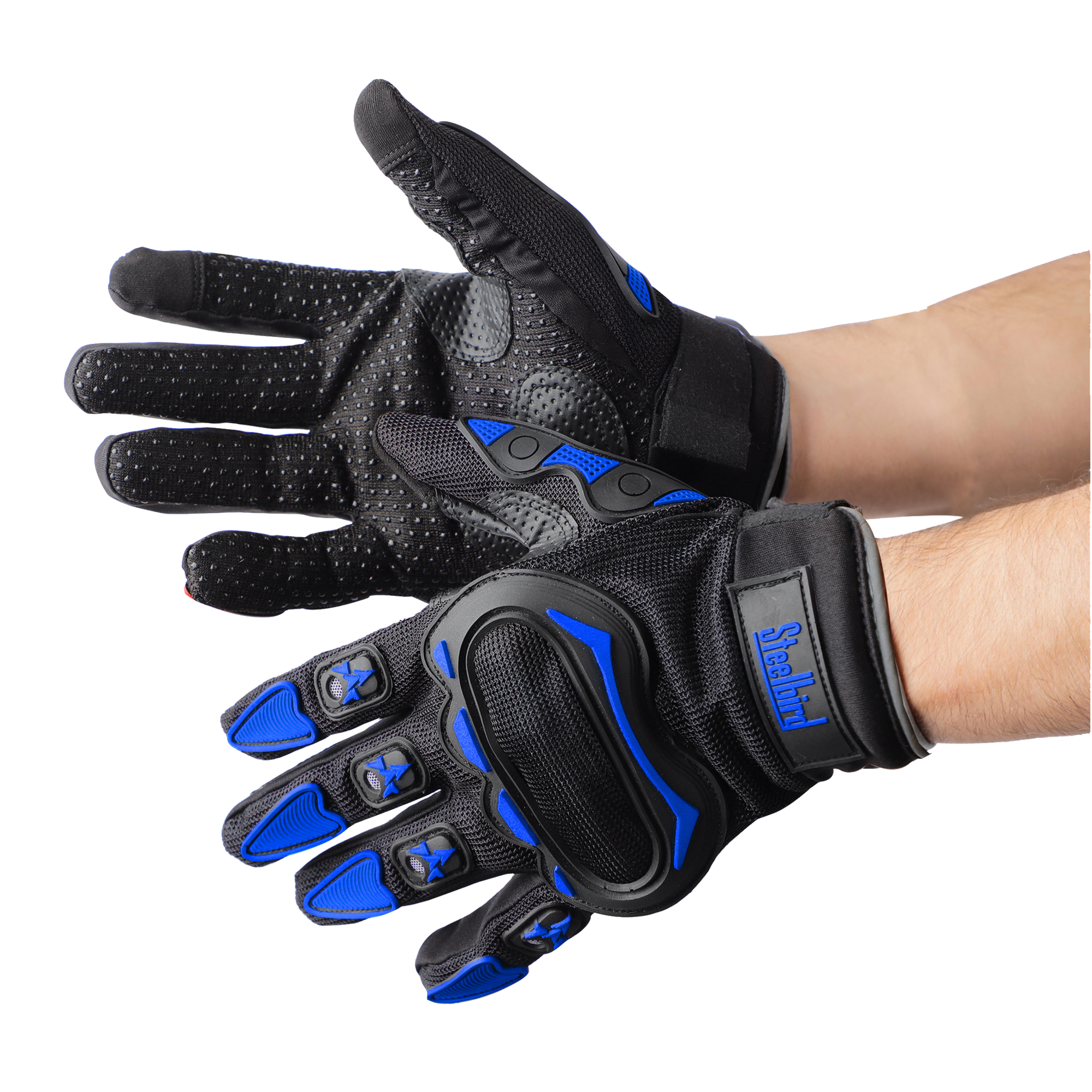 STEELBIRD RIDING GLOVES BLACK/BLUE